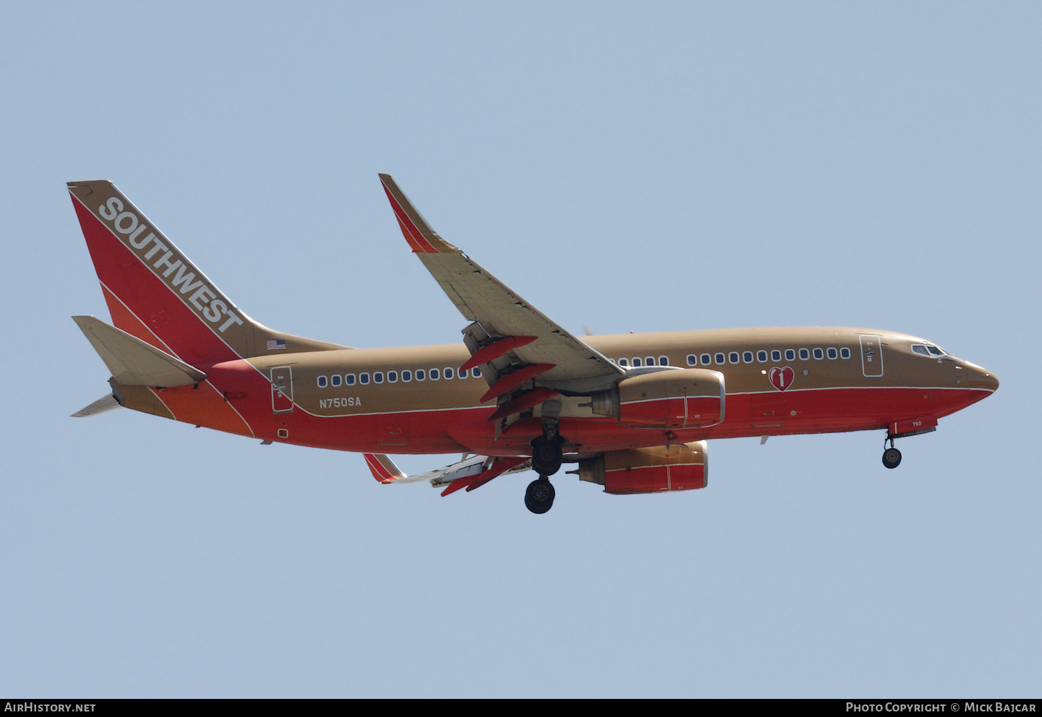 Aircraft Photo of N750SA | Boeing 737-7H4 | Southwest Airlines | AirHistory.net #431845