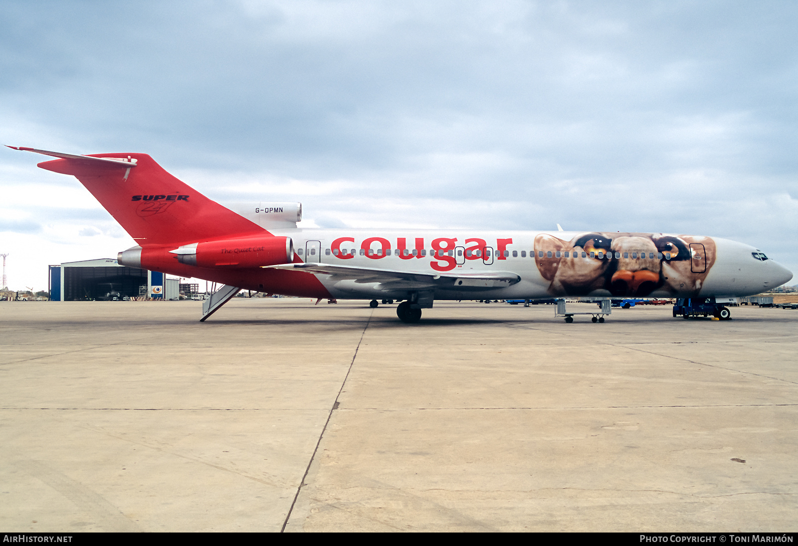 Aircraft Photo of G-OPMN | Boeing 727-225/Adv(RE) Super 27 | Cougar Airlines | AirHistory.net #432471