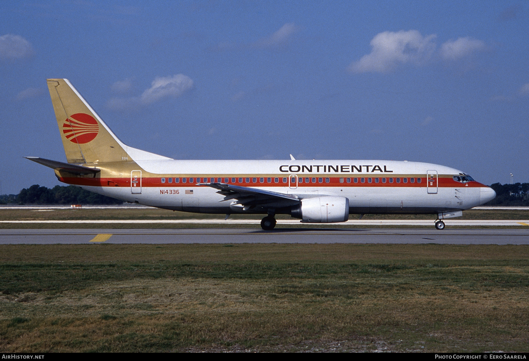 Aircraft Photo of N14336 | Boeing 737-3T0 | Continental Airlines | AirHistory.net #433473