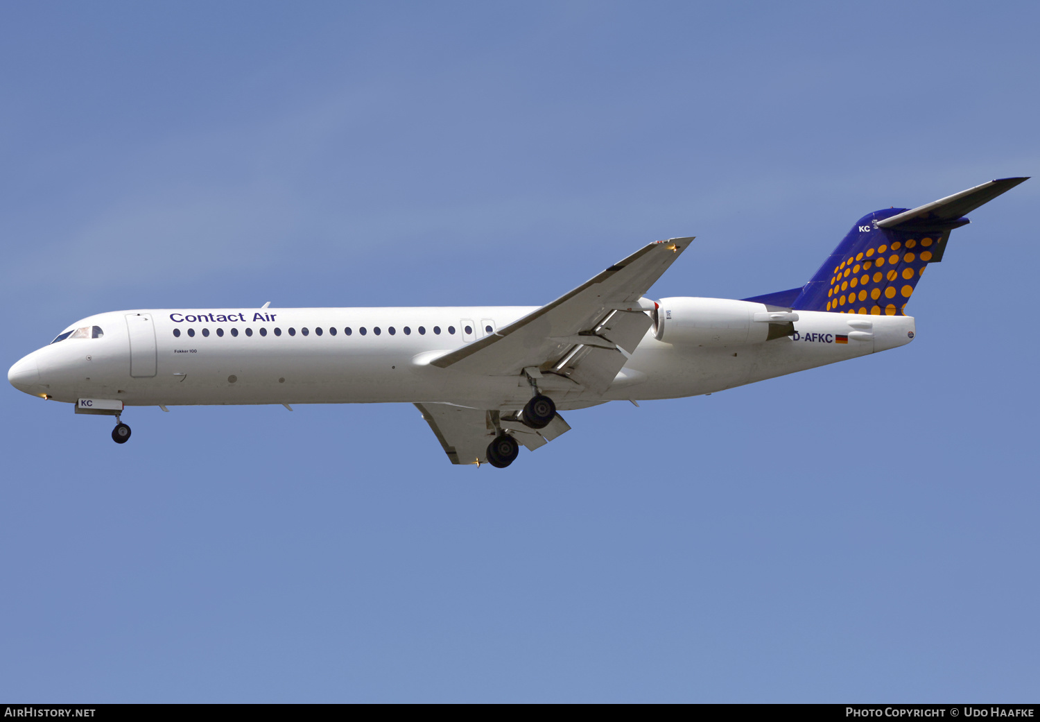 Aircraft Photo of D-AFKC | Fokker 100 (F28-0100) | Contact Air | AirHistory.net #433585