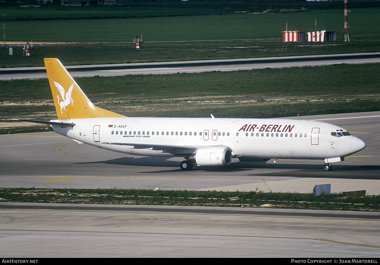 Aircraft Photo of D-ABAF | Boeing 737-4Y0 | Air Berlin | AirHistory.net #433977