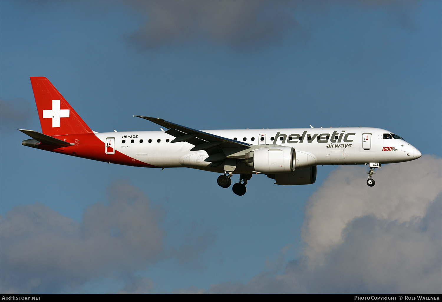 Aircraft Photo of HB-AZE | Embraer 190-E2 (ERJ-190-300) | Helvetic Airways | AirHistory.net #434743