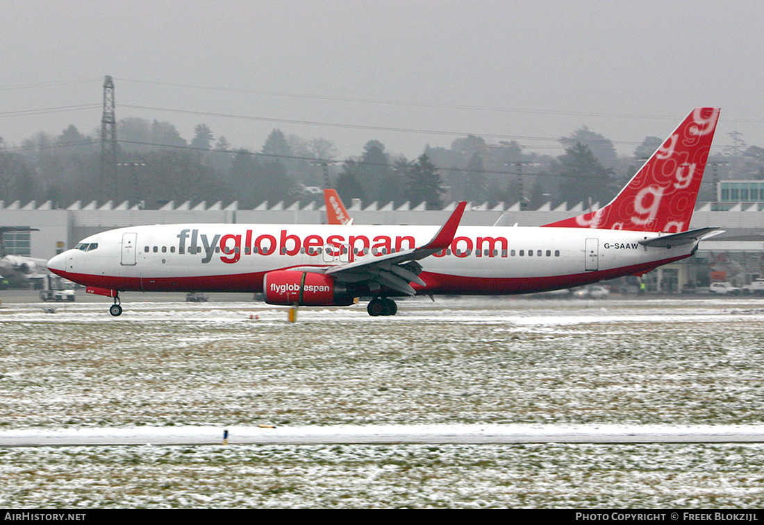 Aircraft Photo of G-SAAW | Boeing 737-8Q8 | Flyglobespan | AirHistory.net #435017