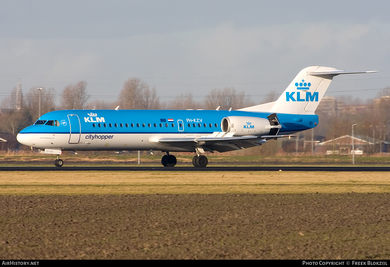 Aircraft Photo of PH-KZV | Fokker 70 (F28-0070) | KLM Cityhopper | AirHistory.net #435119