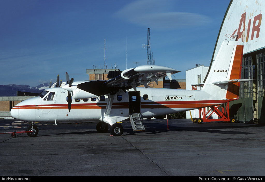 Aircraft Photo of C-FAKM | De Havilland Canada DHC-6-100 Twin Otter | AirWest Airlines | AirHistory.net #435563