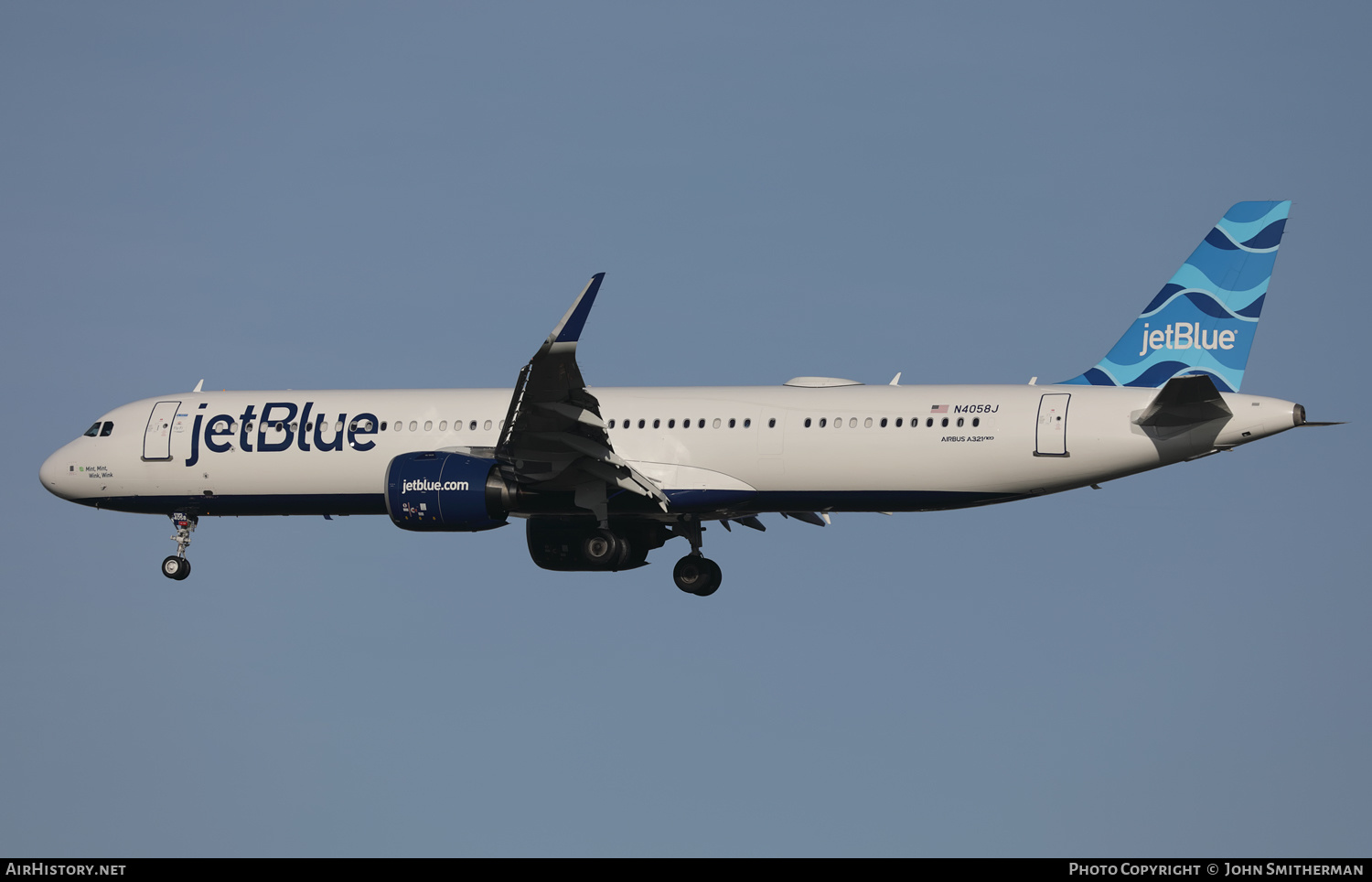 Aircraft Photo of N4058J | Airbus A321-271NX | JetBlue Airways | AirHistory.net #436274