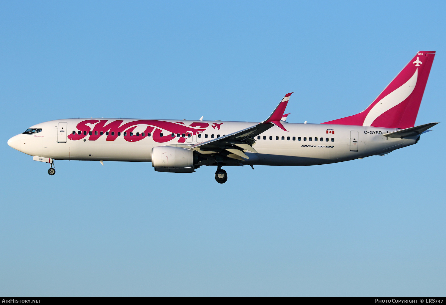 Aircraft Photo of C-GYSD | Boeing 737-8CT | Swoop | AirHistory.net #436279