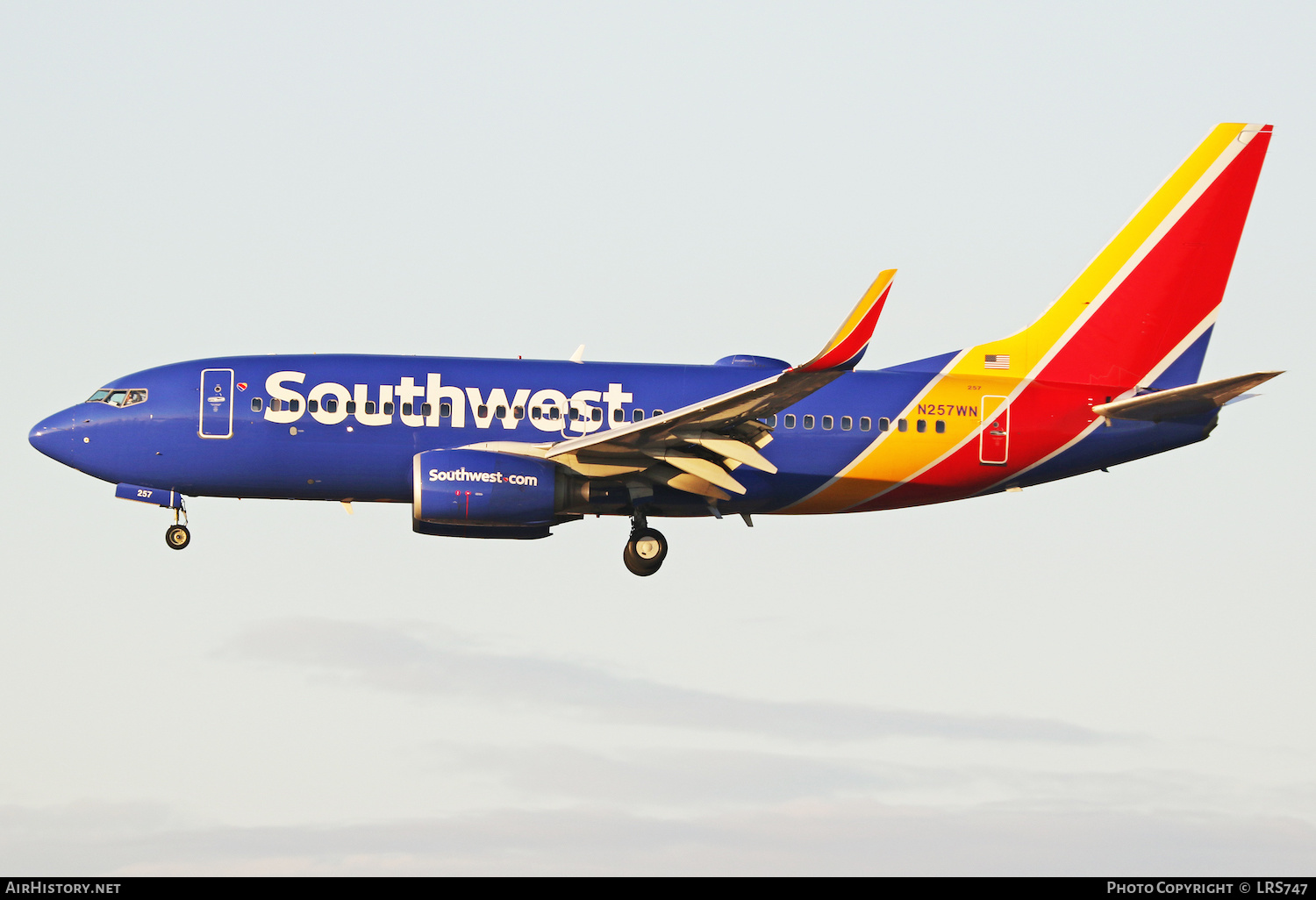 Aircraft Photo of N257WN Boeing 7377H4 Southwest Airlines