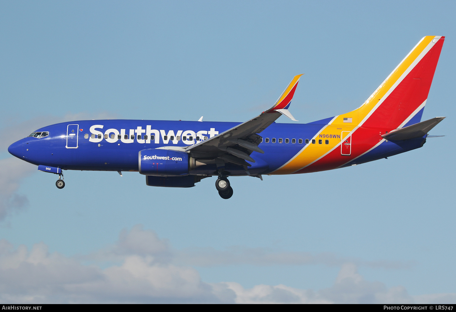 Aircraft Photo of N968WN | Boeing 737-7H4 | Southwest Airlines | AirHistory.net #436513