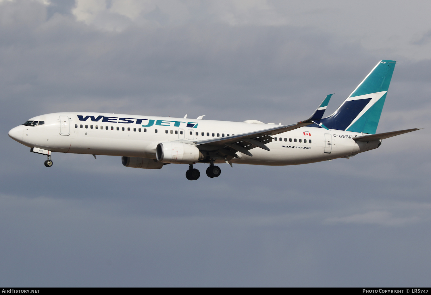 Aircraft Photo of C-GWSR | Boeing 737-8CT | WestJet | AirHistory.net #436821