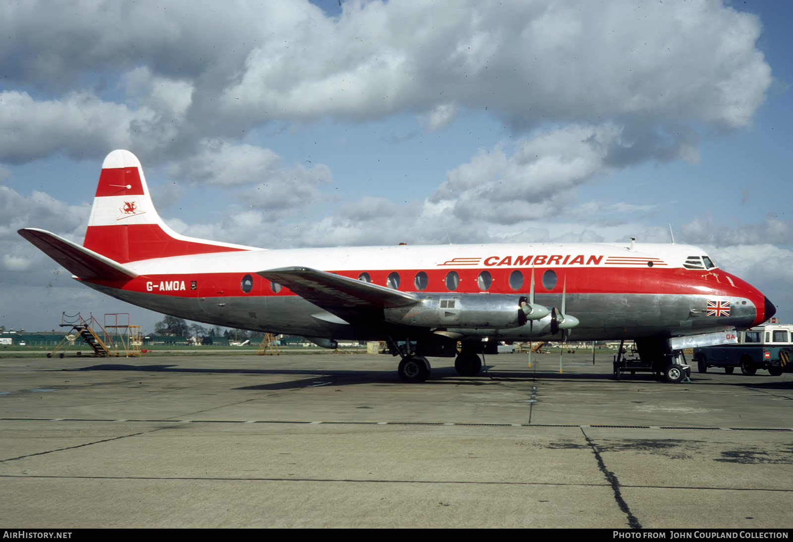 Aircraft Photo of G-AMOA | Vickers 701 Viscount | Cambrian Airways | AirHistory.net #436850