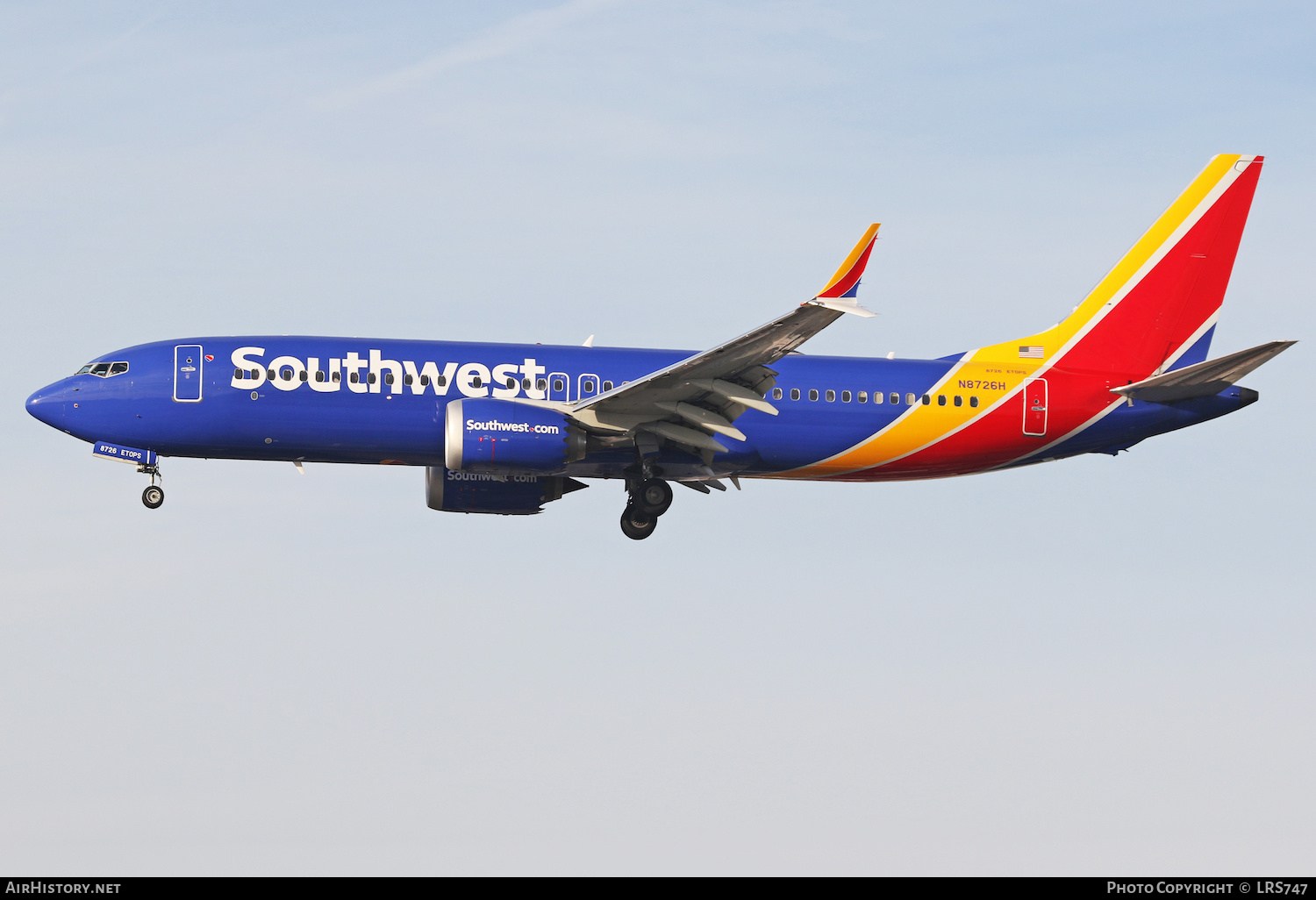 Aircraft Photo of N8726H | Boeing 737-8 Max 8 | Southwest Airlines | AirHistory.net #437091