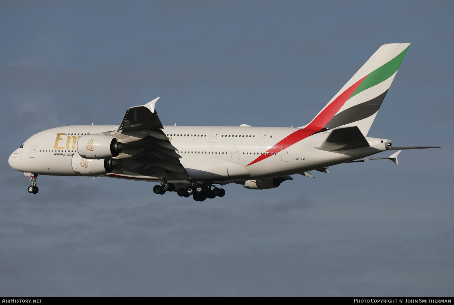 Aircraft Photo of A6-EVI | Airbus A380-842 | Emirates | AirHistory.net #437220