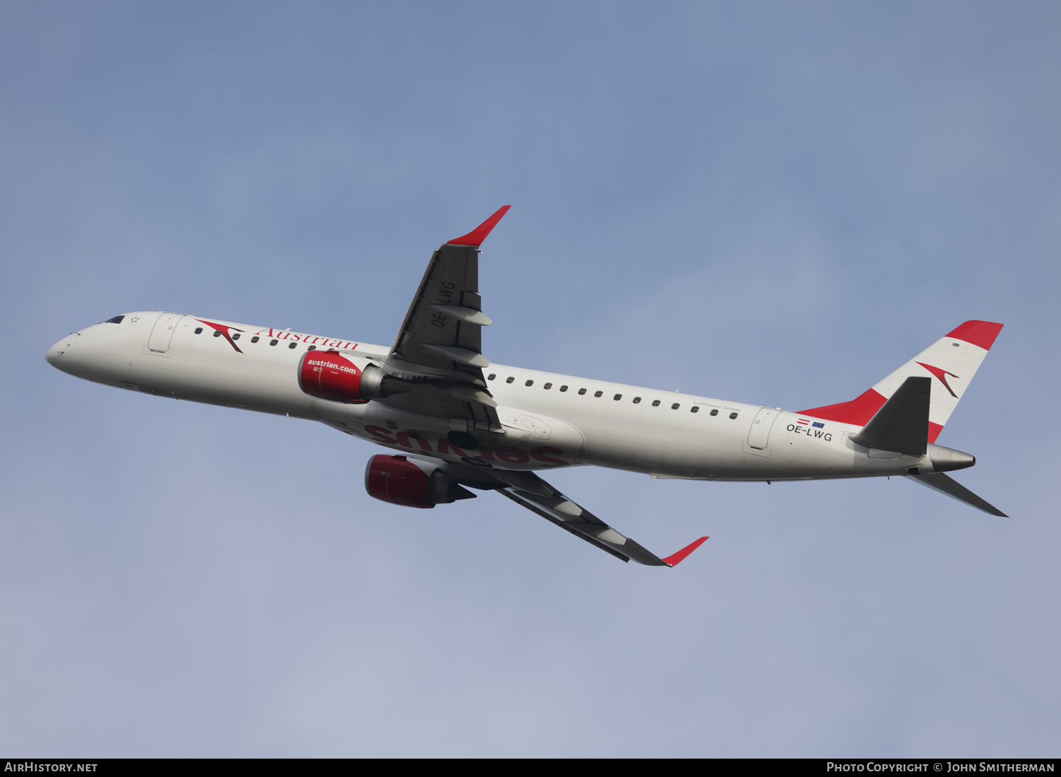Aircraft Photo of OE-LWG | Embraer 195LR (ERJ-190-200LR) | Austrian Airlines | AirHistory.net #437240