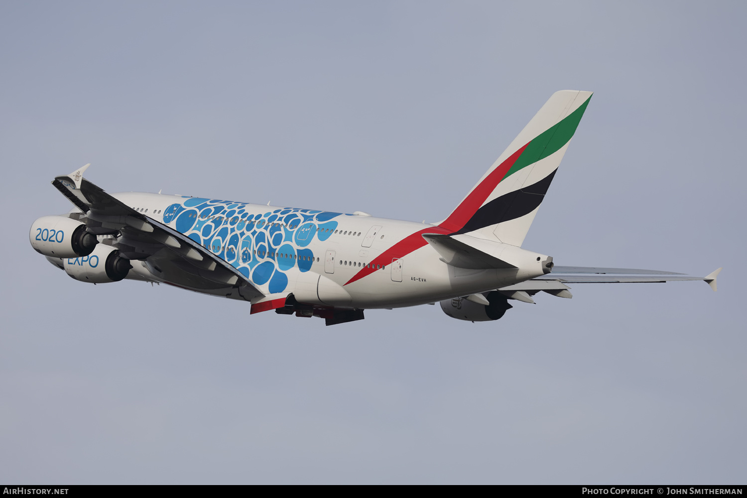 Aircraft Photo of A6-EVH | Airbus A380-842 | Emirates | AirHistory.net #437256