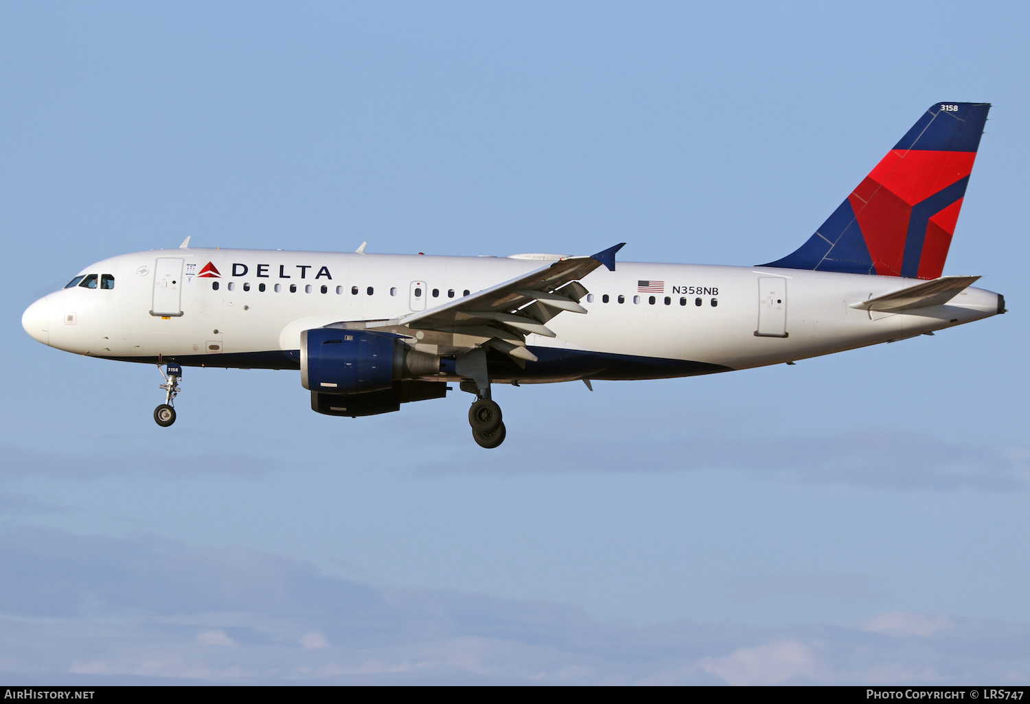 Aircraft Photo of N358NB | Airbus A319-114 | Delta Air Lines | AirHistory.net #437442