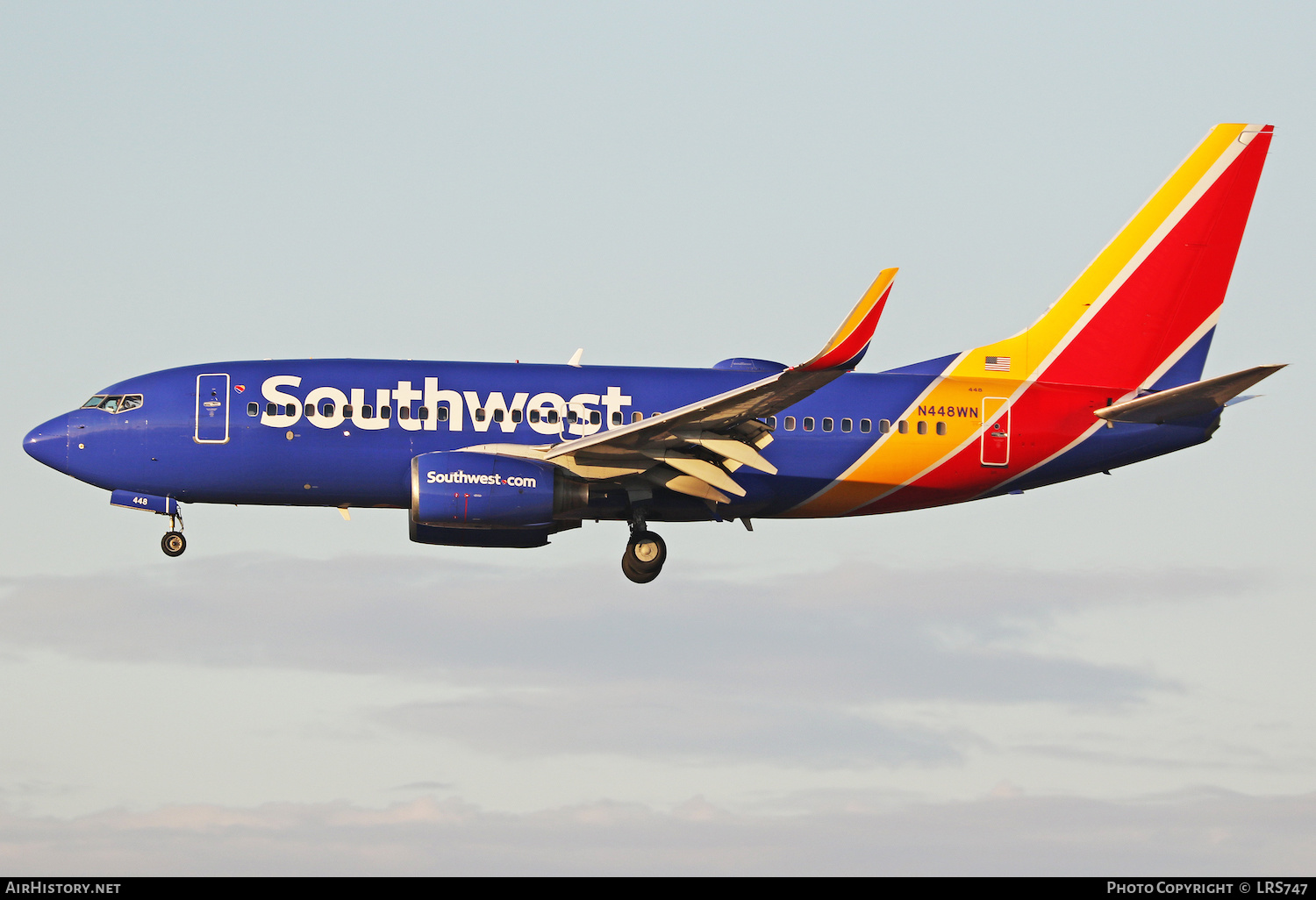 Aircraft Photo of N448WN | Boeing 737-7H4 | Southwest Airlines | AirHistory.net #437499