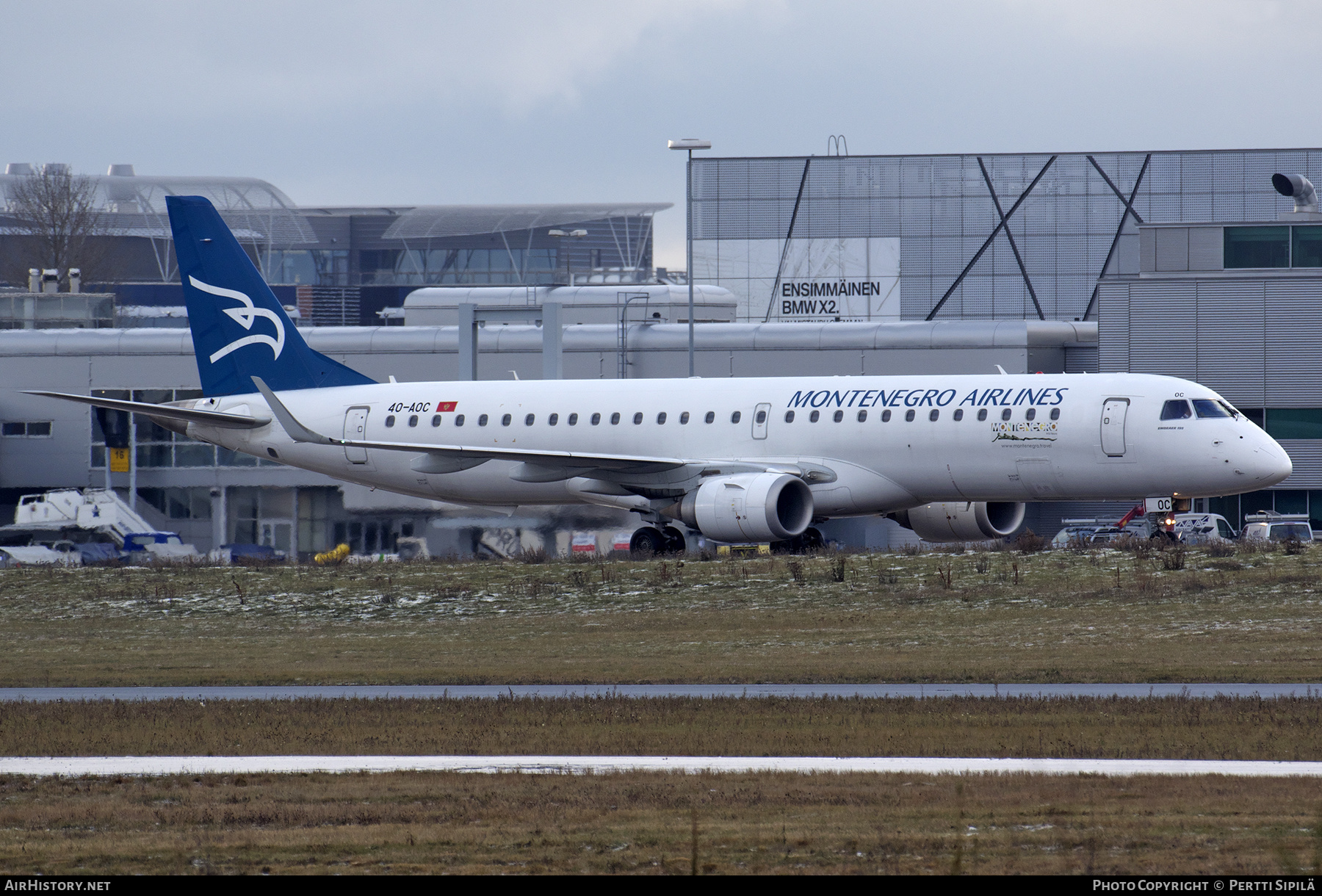 Aircraft Photo of 4O-AOC | Embraer 195LR (ERJ-190-200LR) | Montenegro Airlines | AirHistory.net #437678