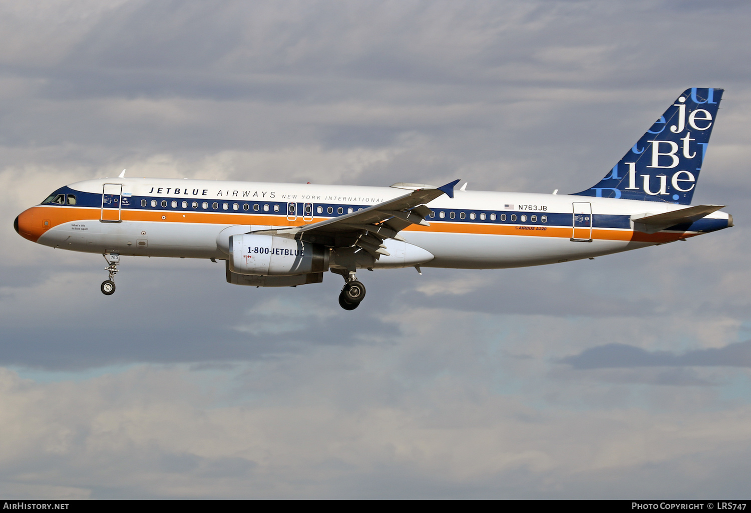 Aircraft Photo of N763JB | Airbus A320-232 | JetBlue Airways | AirHistory.net #438051