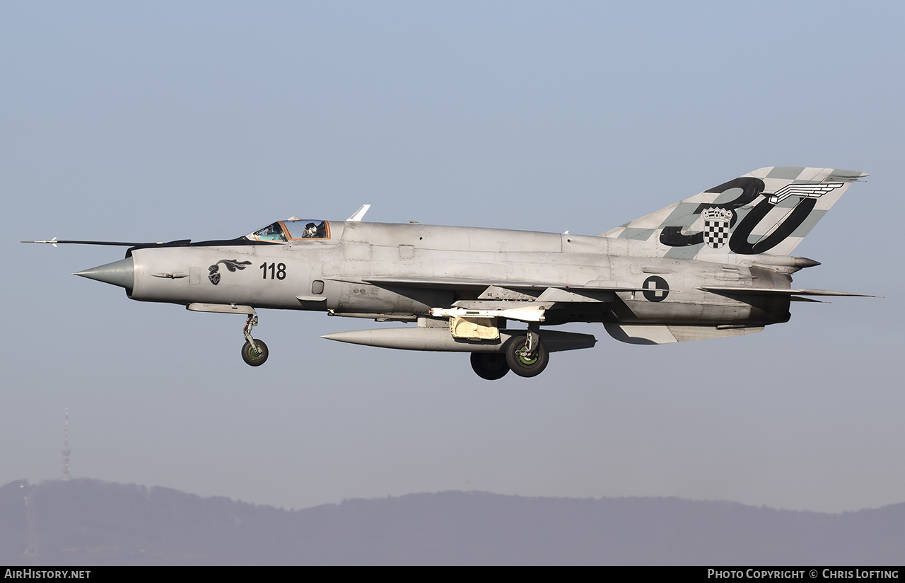 Aircraft Photo of 118 | Mikoyan-Gurevich MiG-21bisD | Croatia - Air Force | AirHistory.net #438111