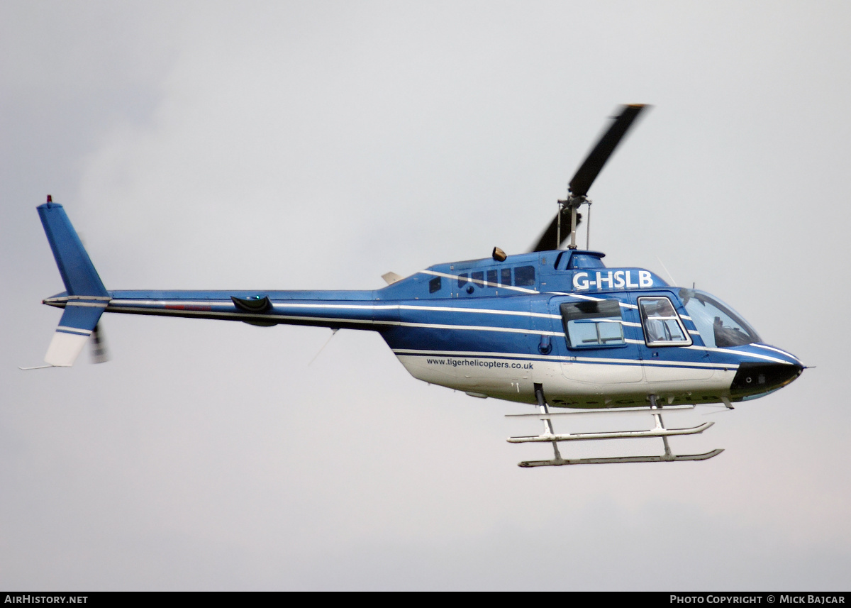 Aircraft Photo of G-HSLB | Bell AB-206B JetRanger II | Tiger Helicopters | AirHistory.net #438189