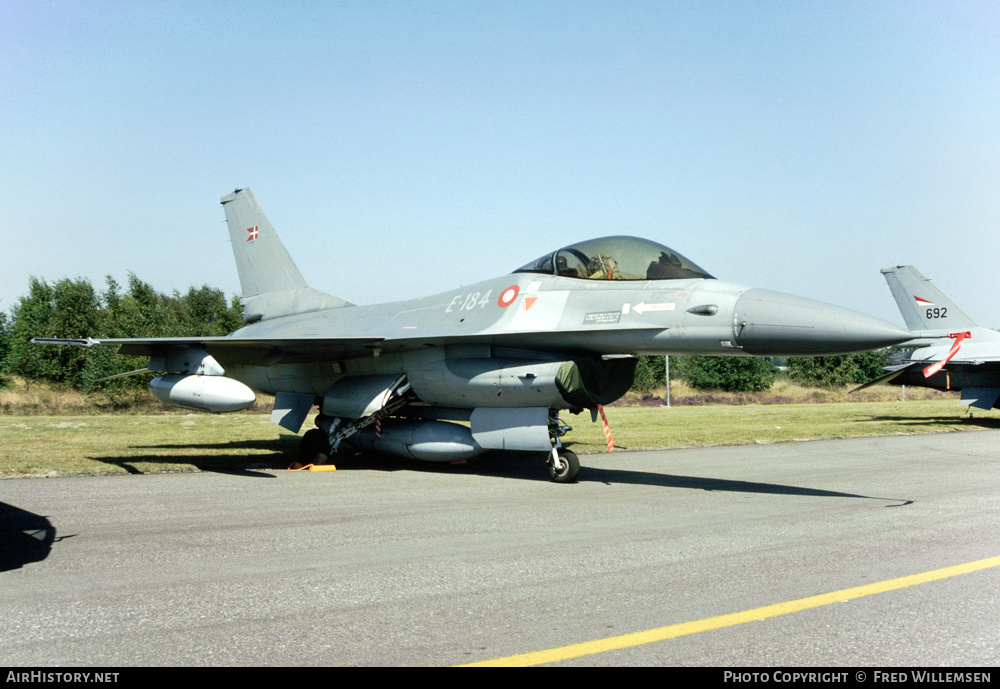 Aircraft Photo of E-184 | General Dynamics F-16AM Fighting Falcon | Denmark - Air Force | AirHistory.net #438633