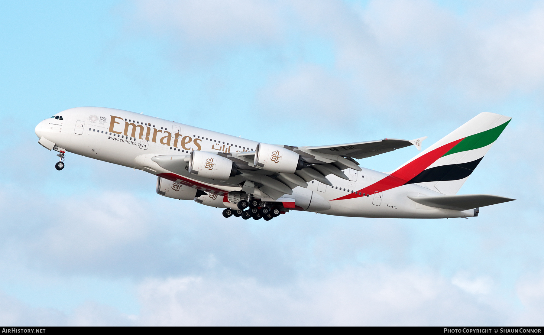 Aircraft Photo of A6-EUL | Airbus A380-861 | Emirates | AirHistory.net #438649