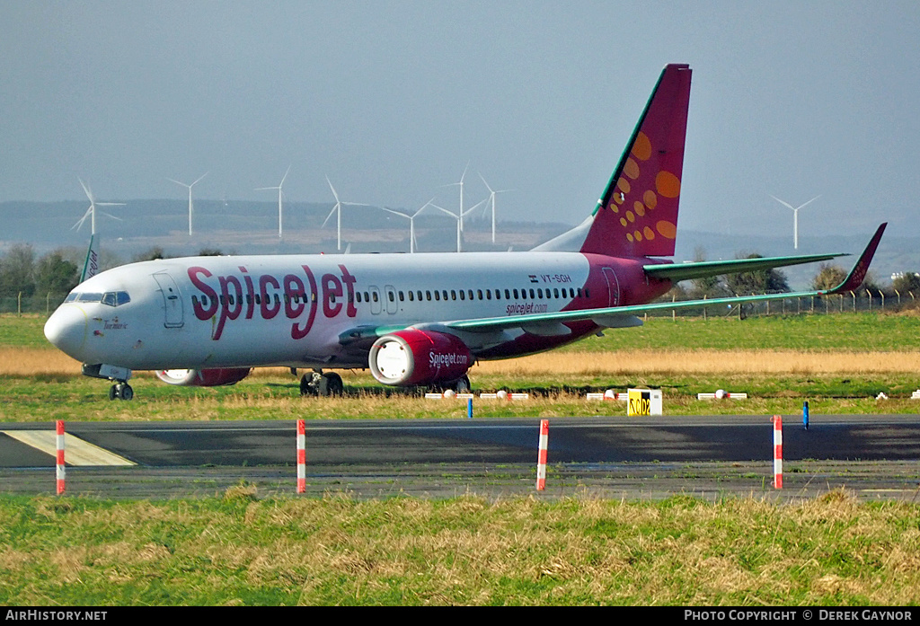 Aircraft Photo of VT-SGH | Boeing 737-8GJ | SpiceJet | AirHistory.net #438769