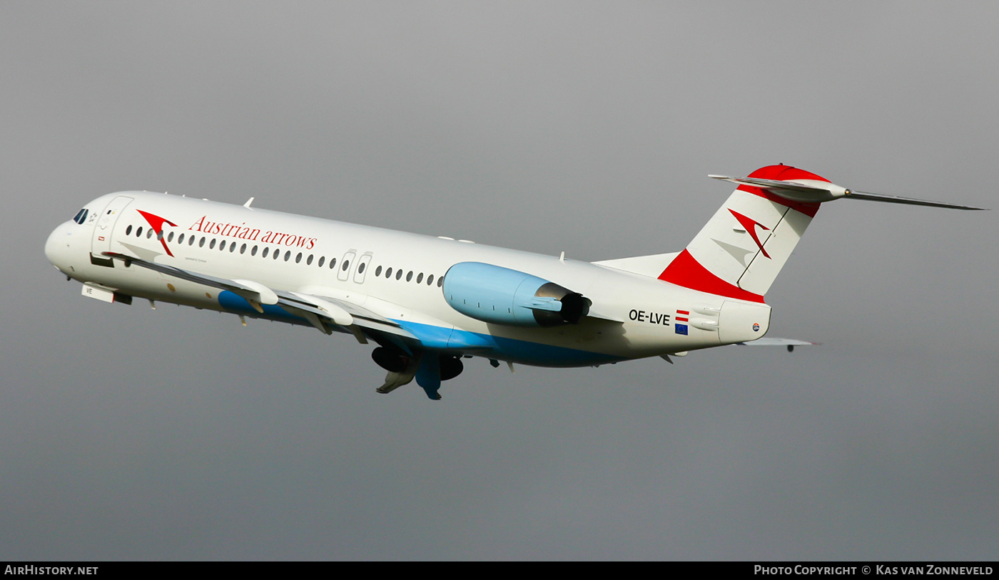 Aircraft Photo of OE-LVE | Fokker 100 (F28-0100) | Austrian Arrows | AirHistory.net #438939