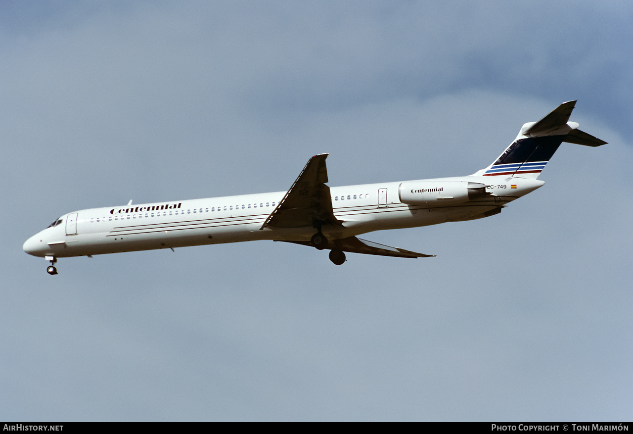 Aircraft Photo of EC-749 | McDonnell Douglas MD-83 (DC-9-83) | Centennial Airlines | AirHistory.net #439332