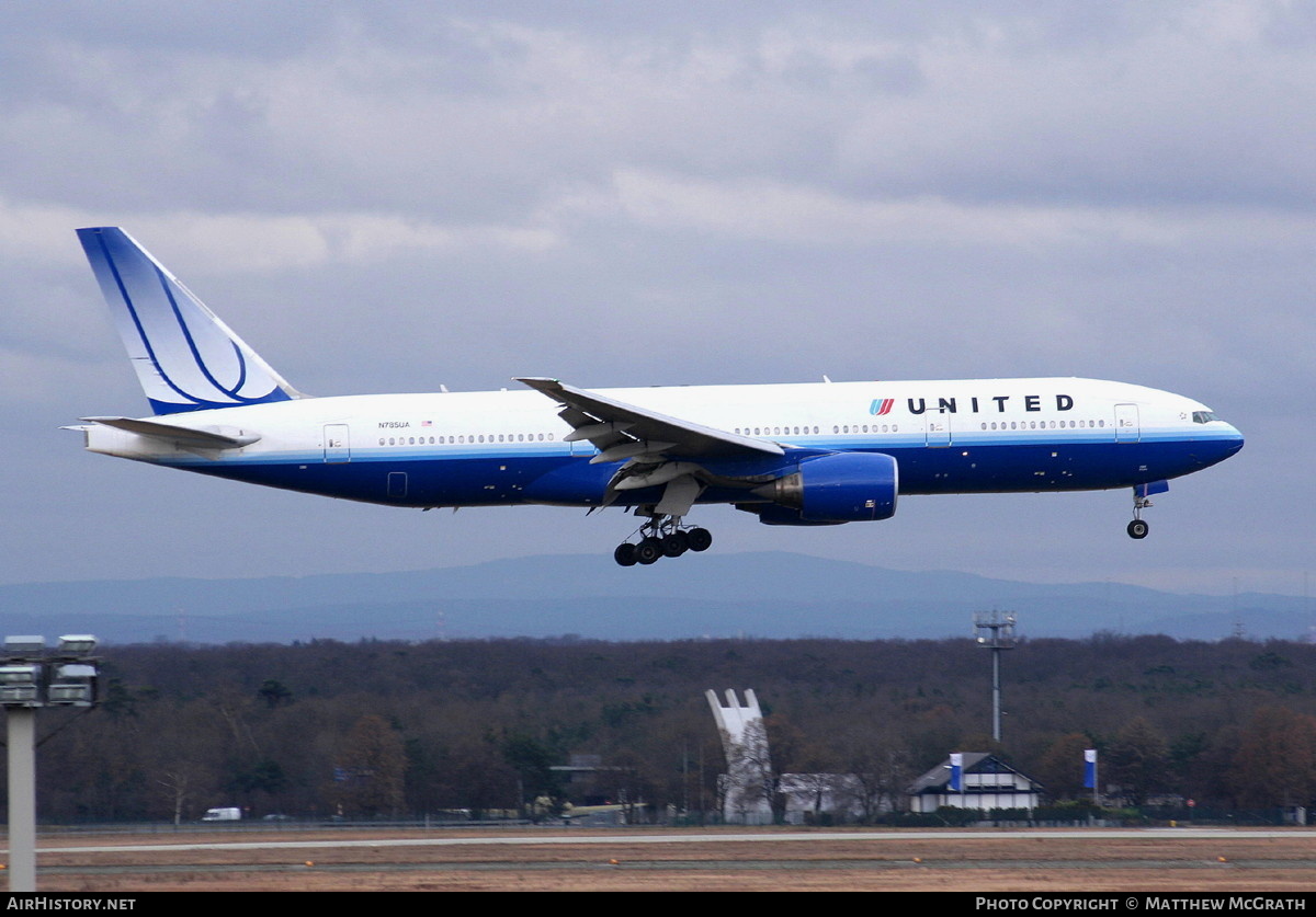 Aircraft Photo of N785UA | Boeing 777-222/ER | United Airlines | AirHistory.net #439857