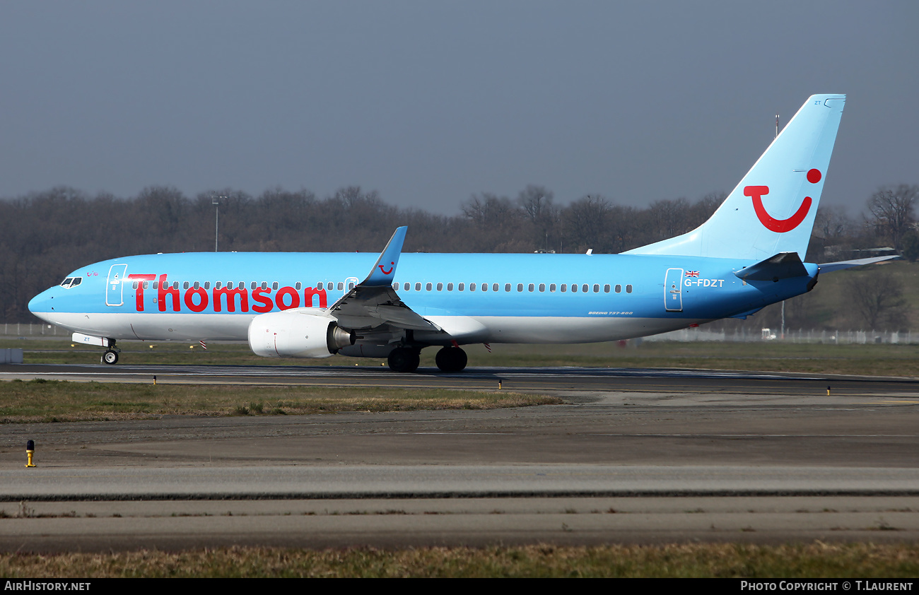 Aircraft Photo of G-FDZT | Boeing 737-8K5 | Thomson Airways | AirHistory.net #439907