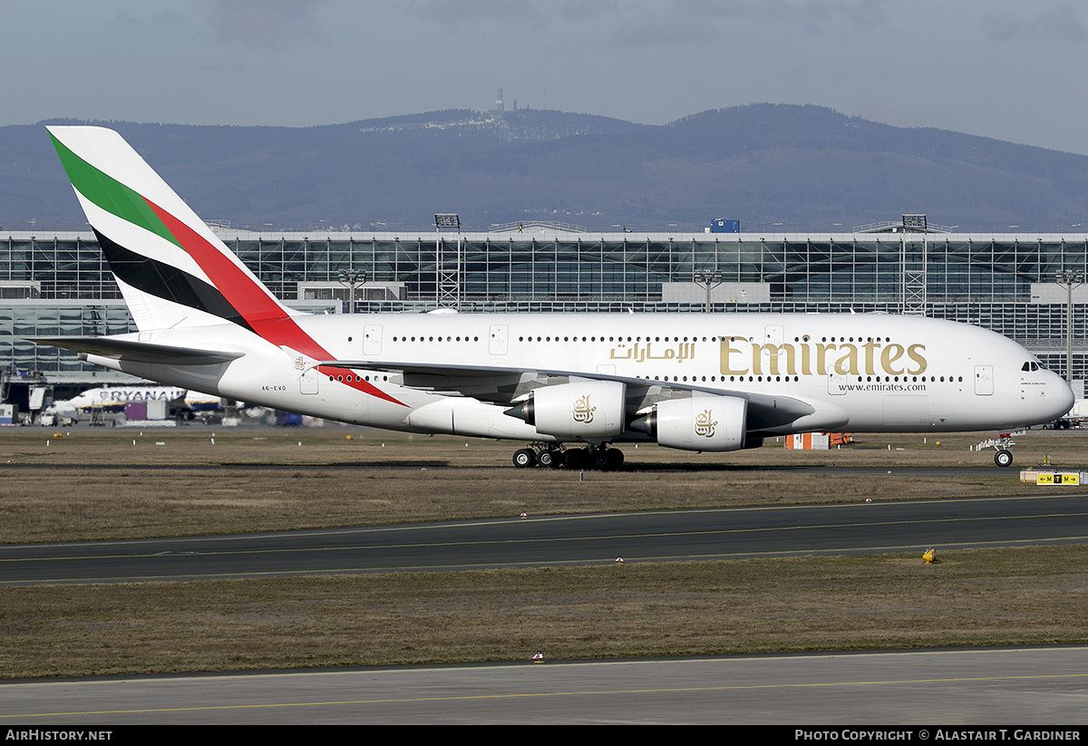 Aircraft Photo of A6-EVO | Airbus A380-842 | Emirates | AirHistory.net #440303