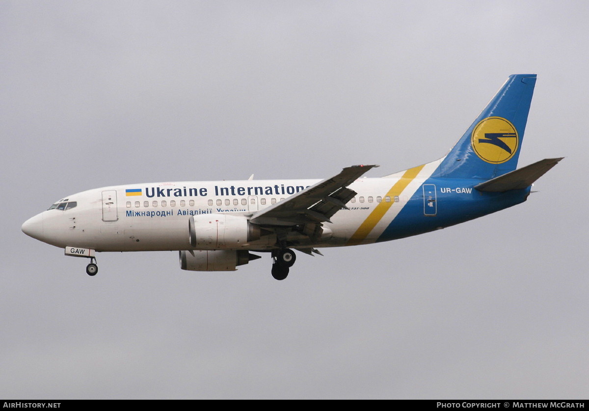 Aircraft Photo of UR-GAW | Boeing 737-5Y0 | Ukraine International Airlines | AirHistory.net #440529