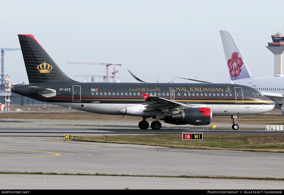 Aircraft Photo of JY-AYZ | Airbus A319-111 | Royal Jordanian Airlines | AirHistory.net #440800