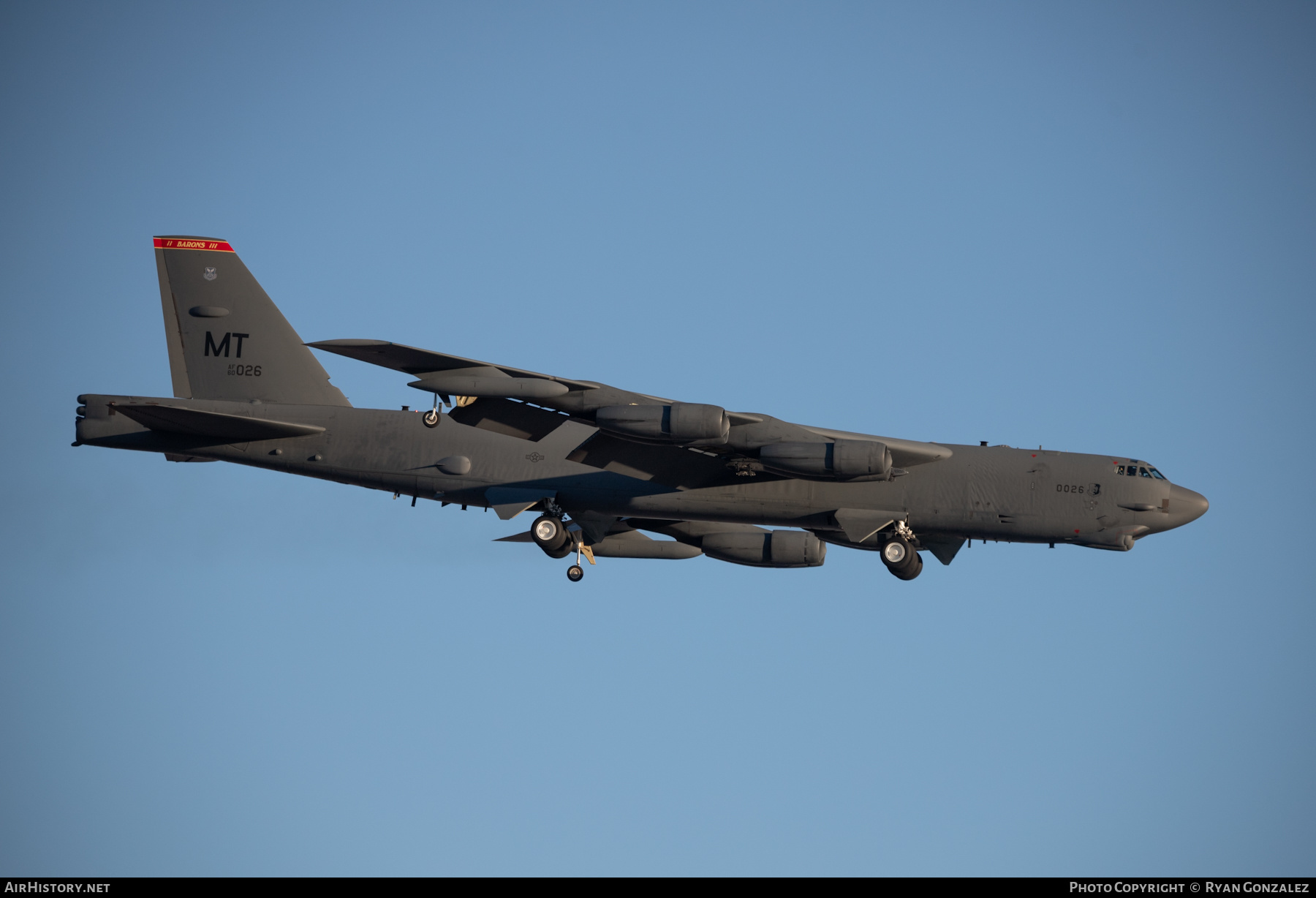 Aircraft Photo of 60-0026 / AF60-026 | Boeing B-52H Stratofortress | USA - Air Force | AirHistory.net #440855