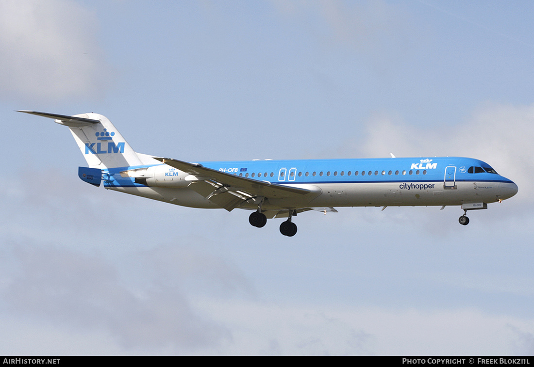 Aircraft Photo of PH-OFB | Fokker 100 (F28-0100) | KLM Cityhopper | AirHistory.net #441011