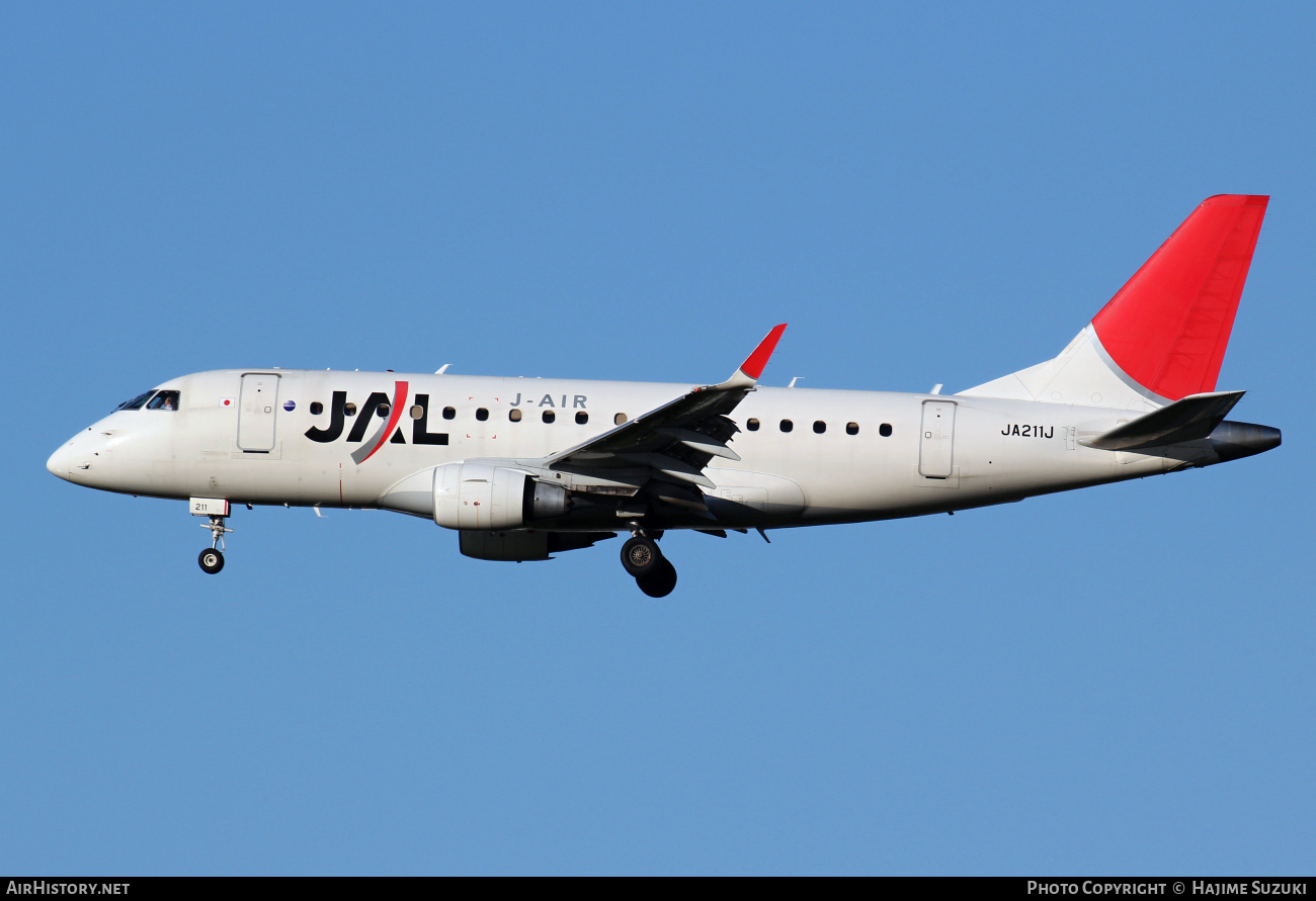 Aircraft Photo of JA211J | Embraer 170STD (ERJ-170-100STD) | Japan Airlines - JAL | AirHistory.net #441830