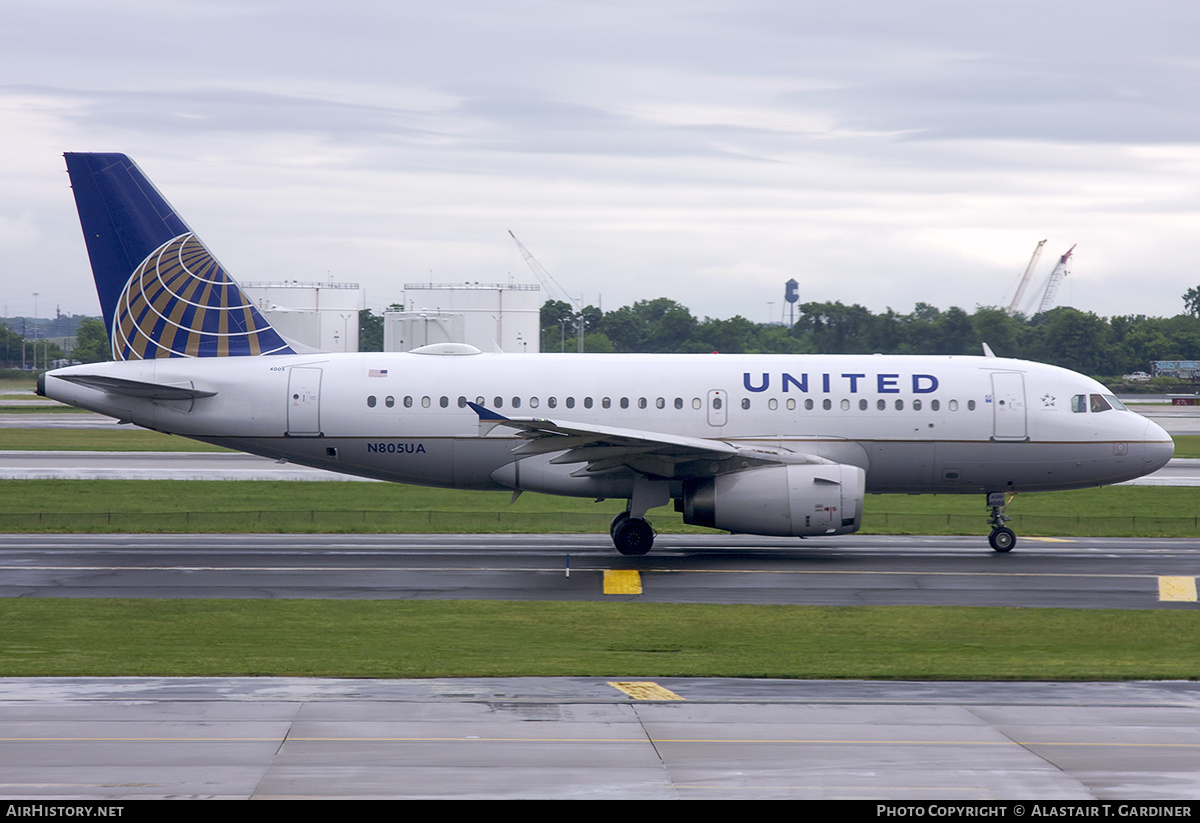 Aircraft Photo of N805UA | Airbus A319-131 | United Airlines | AirHistory.net #441864