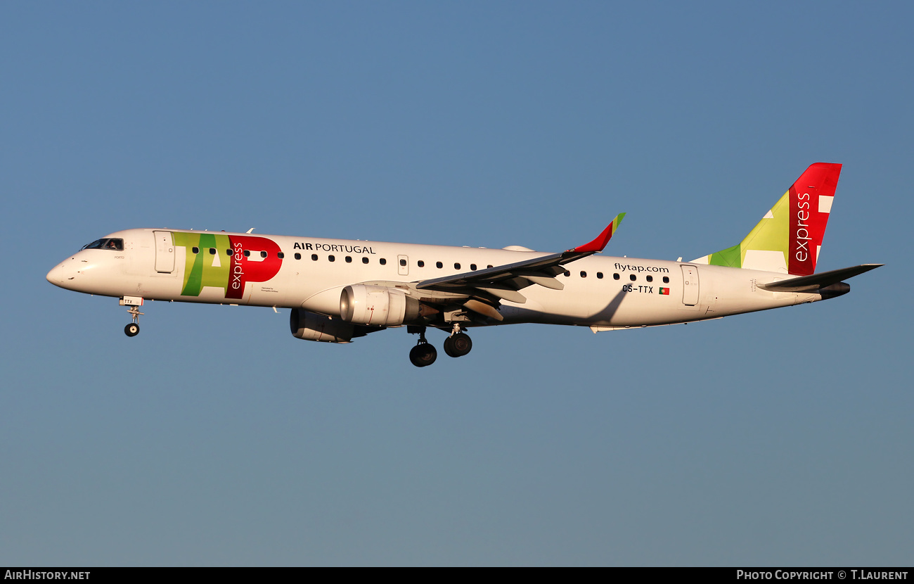 Aircraft Photo of CS-TTX | Embraer 195AR (ERJ-190-200IGW) | TAP Air Portugal Express | AirHistory.net #442343