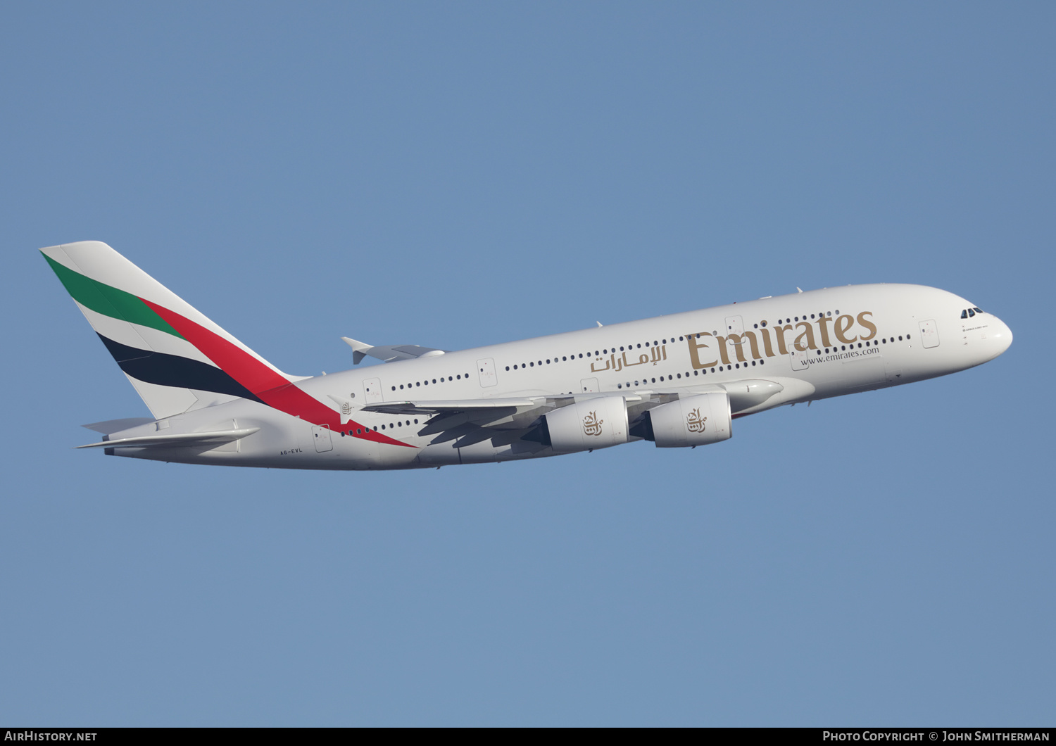 Aircraft Photo of A6-EVL | Airbus A380-842 | Emirates | AirHistory.net #442727