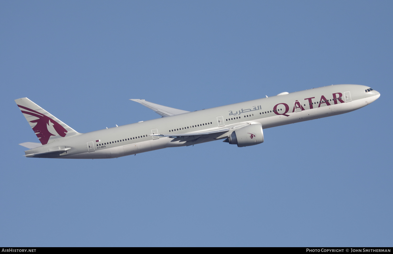 Aircraft Photo of A7-BES | Boeing 777-300/ER | Qatar Airways | AirHistory.net #442728