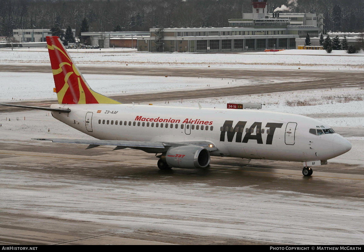 Aircraft Photo of Z3-AAF | Boeing 737-3B7 | MAT - Macedonian Airlines | AirHistory.net #442799
