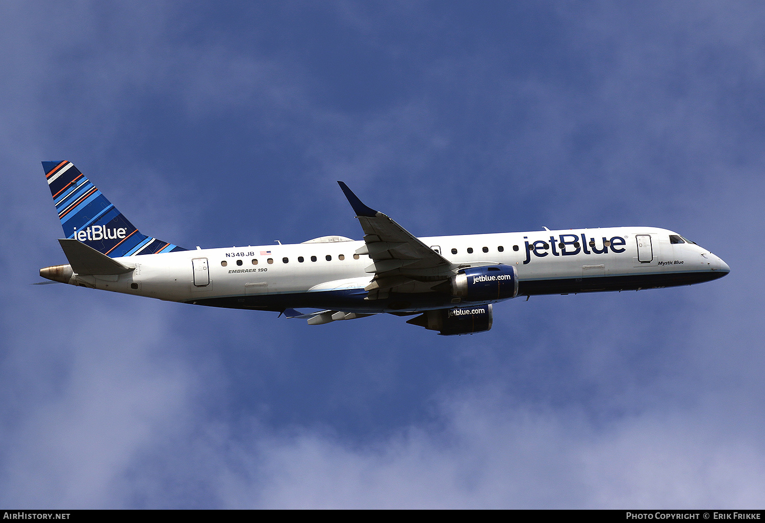 Aircraft Photo of N348JB | Embraer 190AR (ERJ-190-100IGW) | JetBlue Airways | AirHistory.net #443023