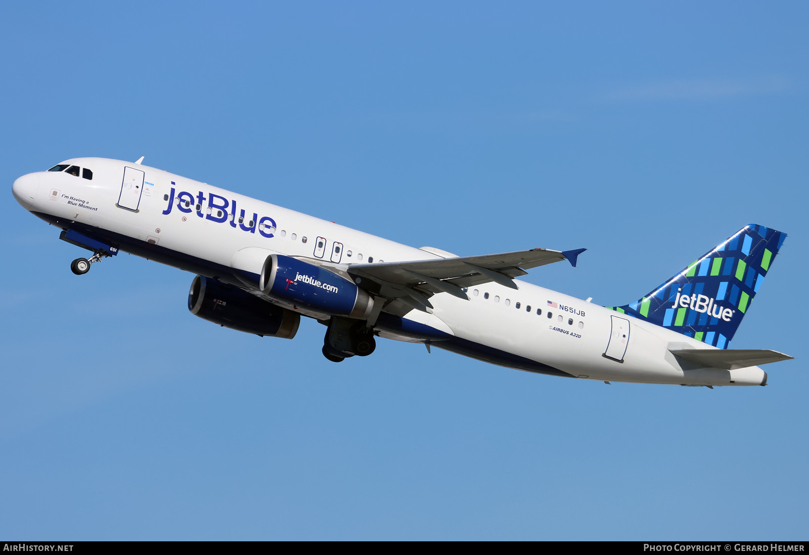Aircraft Photo of N651JB | Airbus A320-232 | JetBlue Airways | AirHistory.net #443622