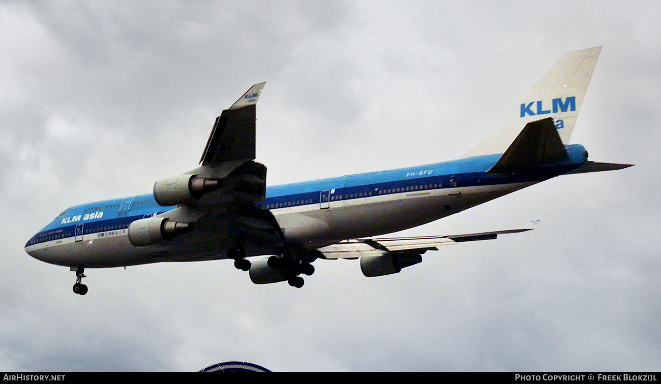 Aircraft Photo of PH-BFD | Boeing 747-406M | KLM Asia | AirHistory.net #444428