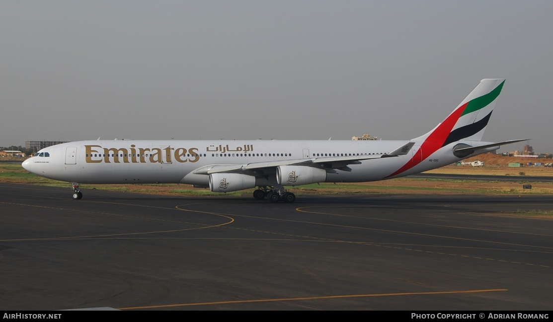 Aircraft Photo of A6-ERQ | Airbus A340-313X | Emirates | AirHistory.net #444447