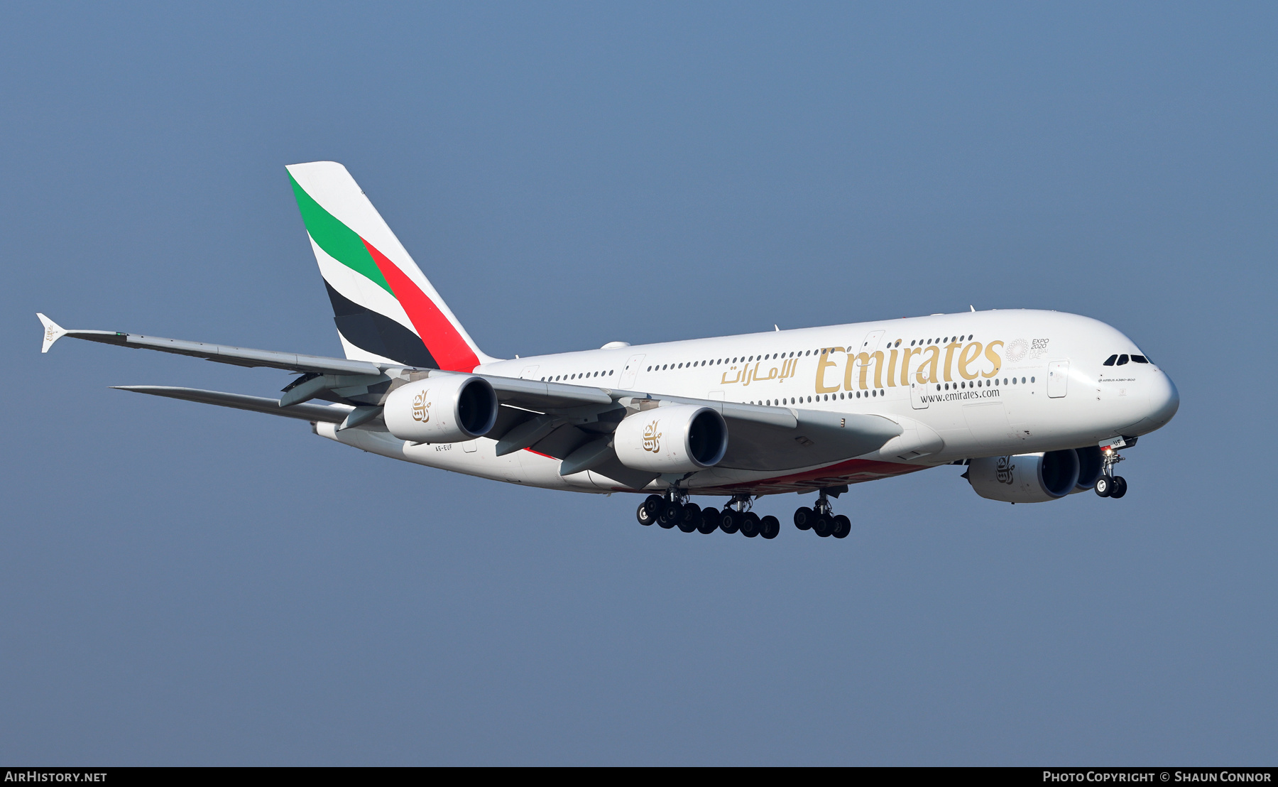 Aircraft Photo of A6-EUF | Airbus A380-861 | Emirates | AirHistory.net #444957
