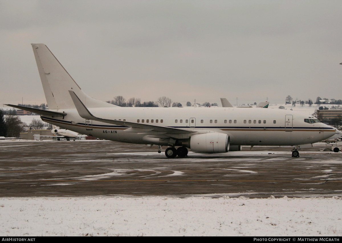 Aircraft Photo of A6-AIN | Boeing 737-7Z5 BBJ | AirHistory.net #445408