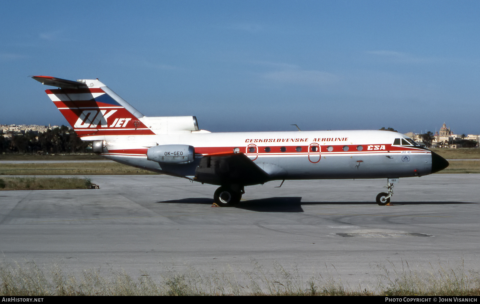 Aircraft Photo of OK-GEO | Yakovlev Yak-40K | ČSA - Československé Aerolinie - Czechoslovak Airlines | AirHistory.net #445439